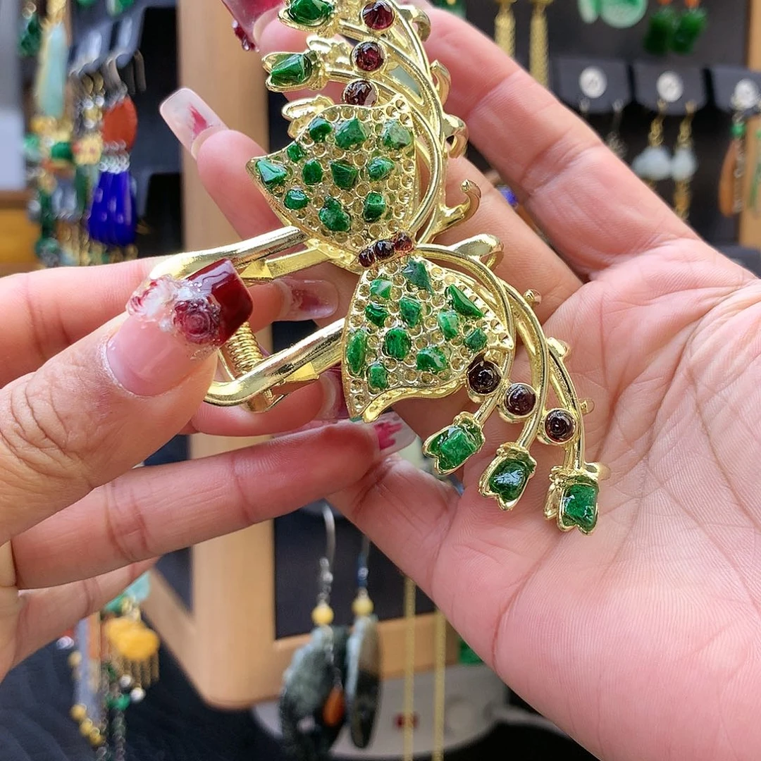 【闪购商品】翡翠挂件未镶嵌发夹
