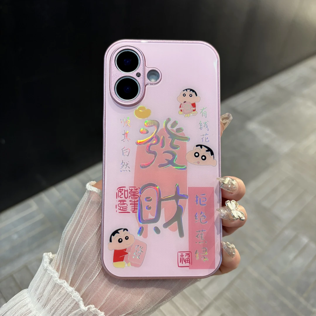 烫金玻璃适用iPhone16苹果/华为/荣耀/oppo/vivo/小米防摔手机壳