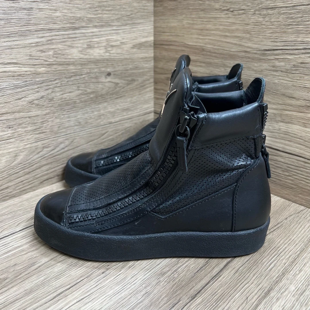 95新 maje Giuseppe Zanotti 朱塞佩·萨诺第 GZ 黑银板鞋 35.5码