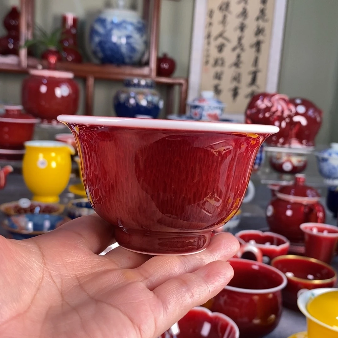 清欢雅玩原矿郎红大压手杯