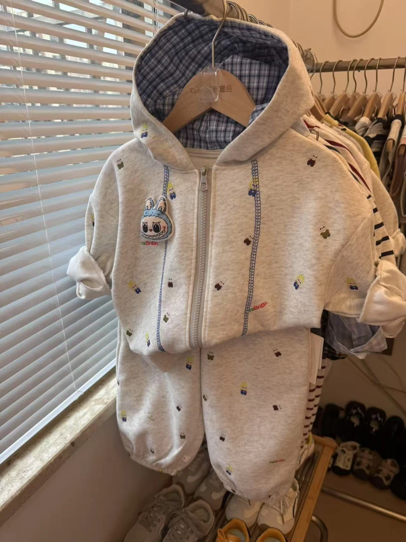 秋季新款韩版休闲连帽开衫上衣卫裤套装