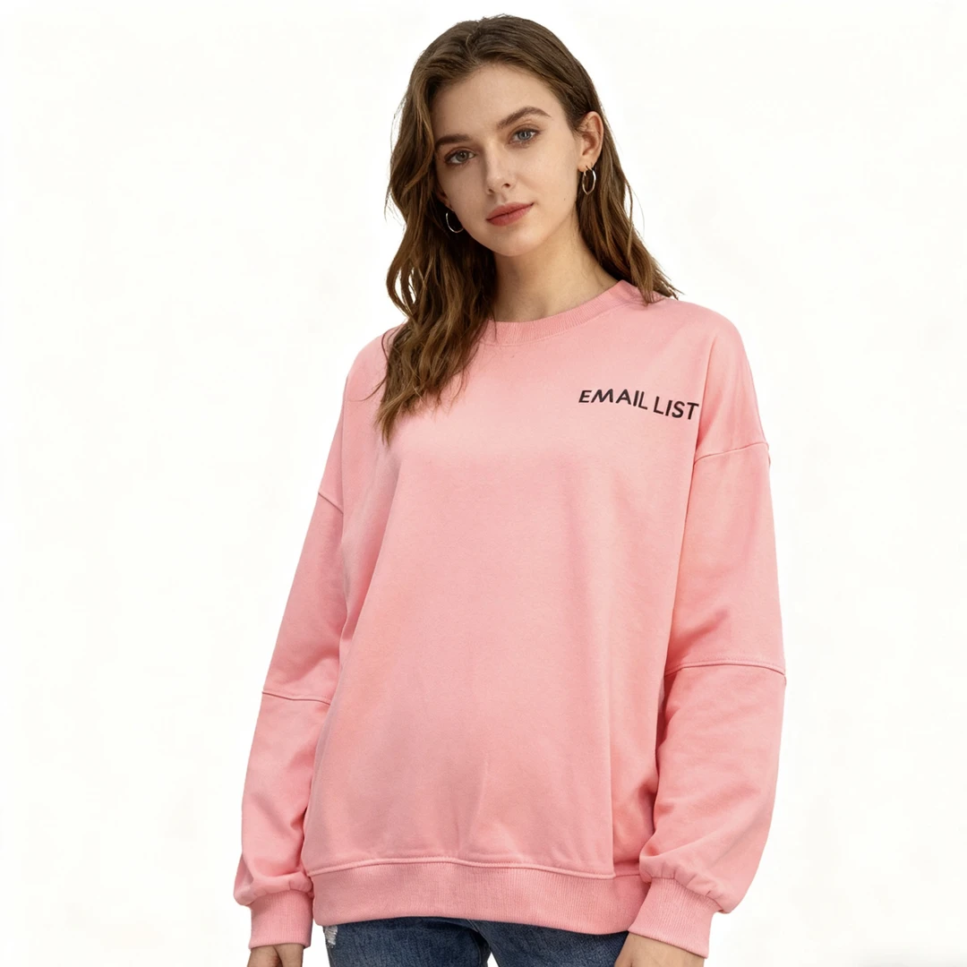 J0563外贸时尚学院风女生卫衣圆领宽松休闲上衣