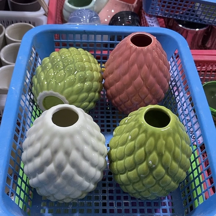 陶盆有孔 瑕疵针孔漏釉介意勿拍 口3高11