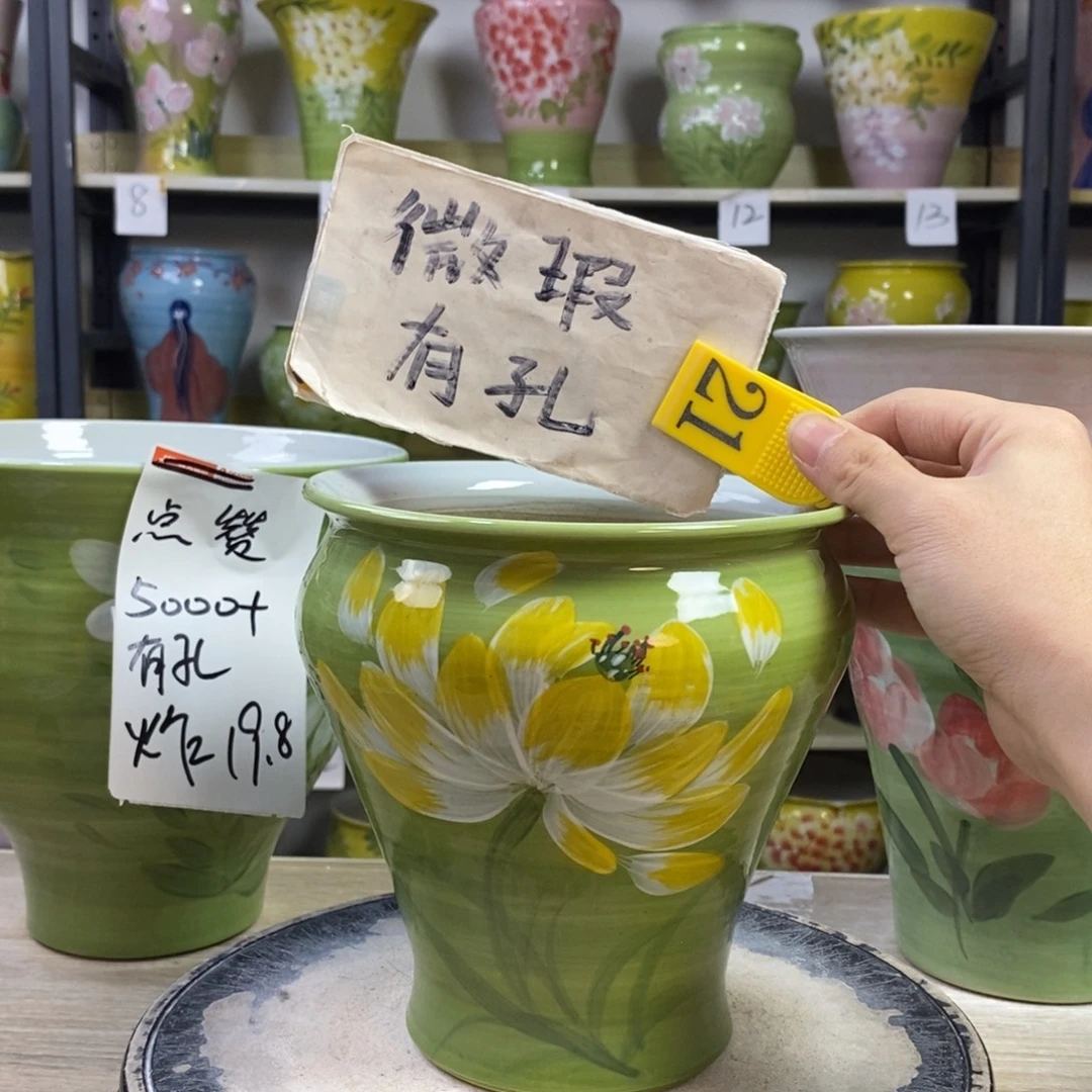 景德镇手工手绘陶瓷花盆