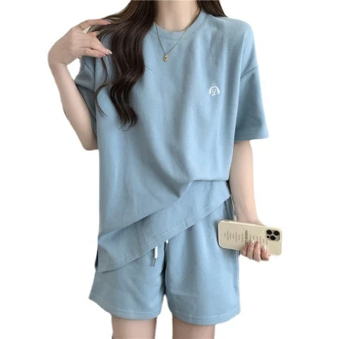 小众宽松短袖港风短裤百搭学生ins运动薄款夏季休闲套装两件套女