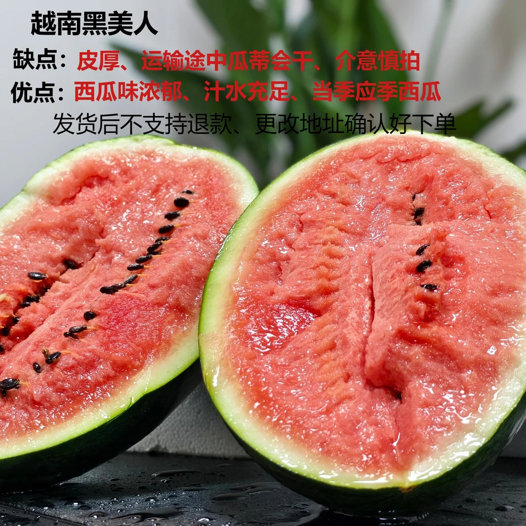 【粉丝福利专享】 黑美人西瓜 果瓤鲜红 汁水充足 ！