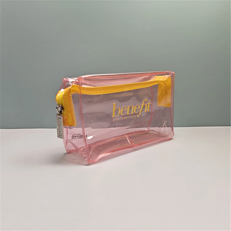 yl086贝玲*粉色果冻透明防水手拿化妆包收纳包洗漱包便携整理包