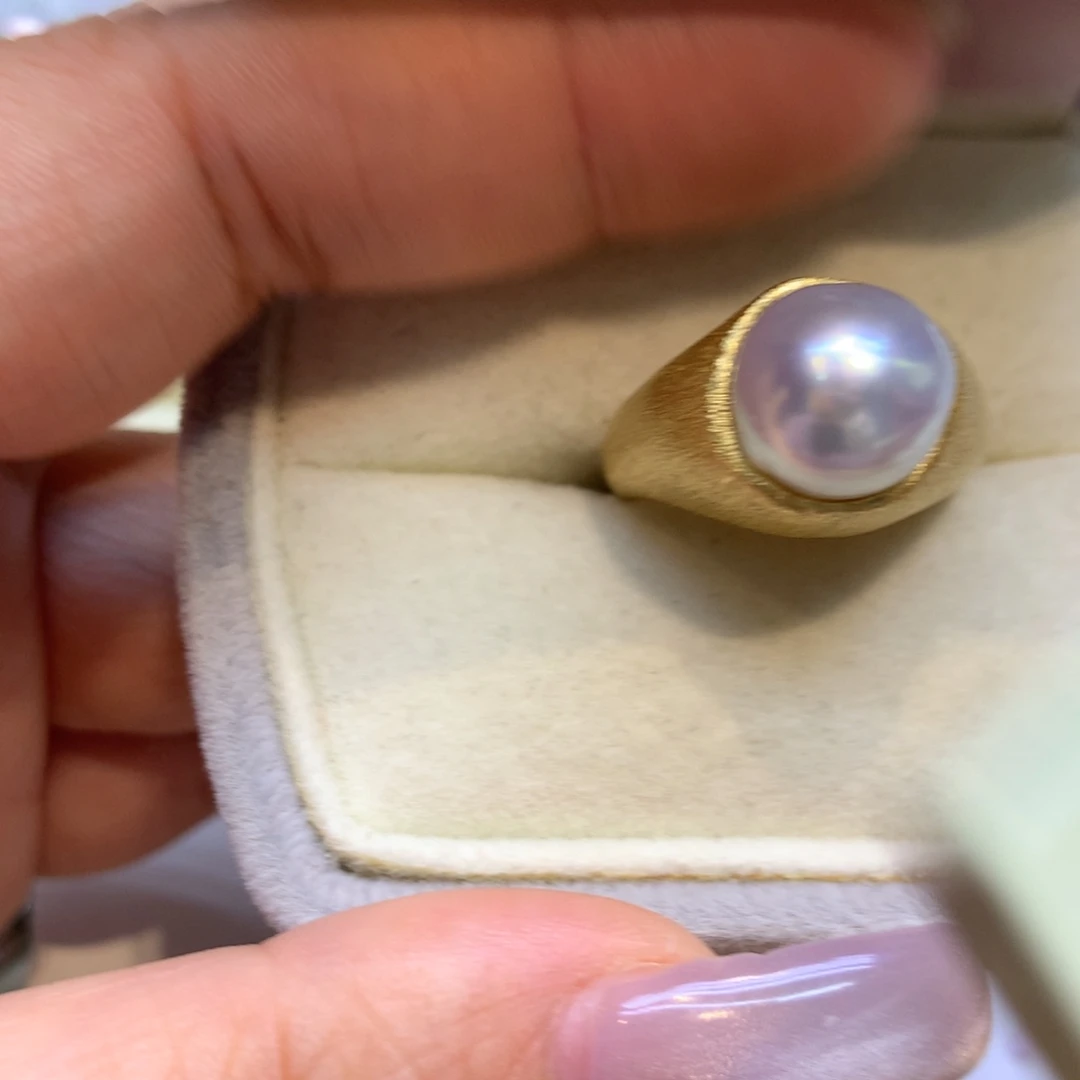 银S925镶嵌戒指海水珍珠