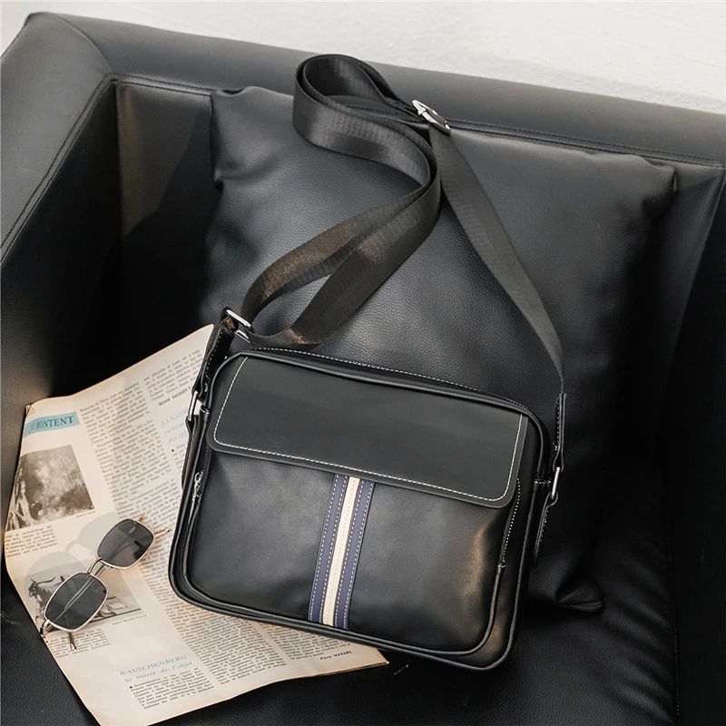 新款时尚潮流简约百搭小众高档单肩包户外街头男斜跨包骑行后背包