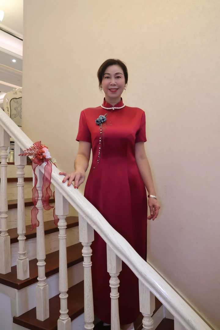 喜妈妈婚宴礼服高端年轻款喜婆婆中式敬酒服显瘦婚礼中国风旗袍