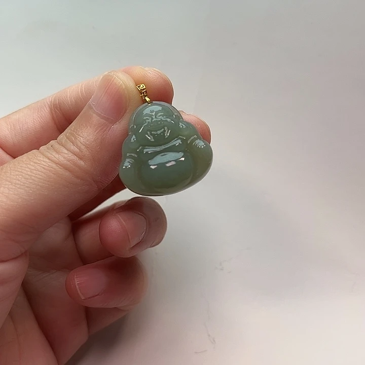 和田玉18K金镶嵌颈饰