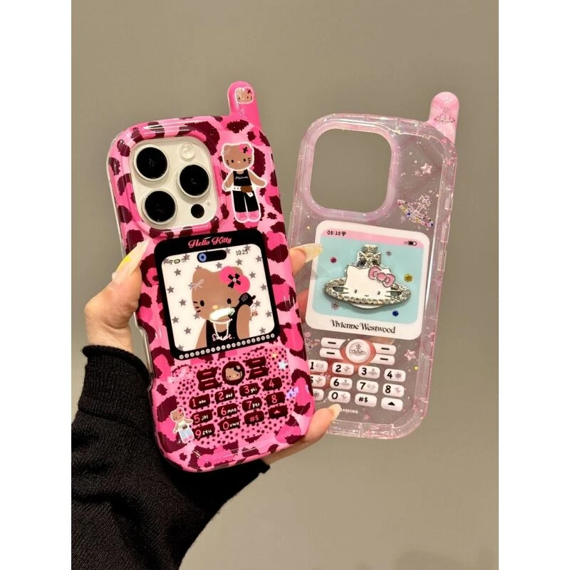 创意闪粉大哥大星球环绕猫咪适用iphone16promax苹果15pro手机壳