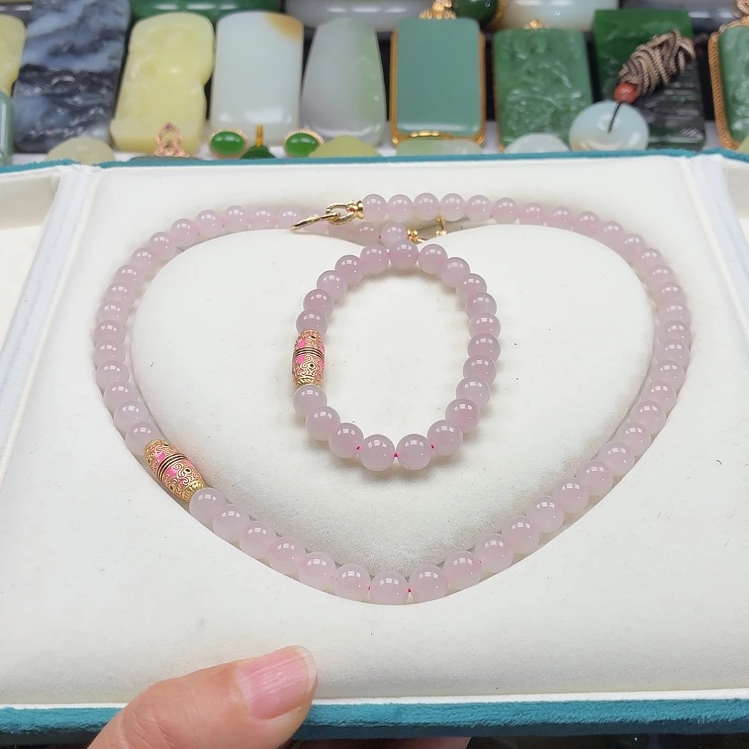 和田玉未镶嵌颈饰藕粉福利