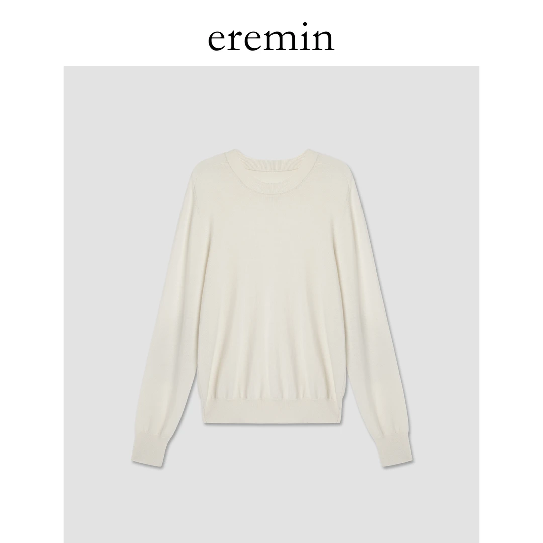 DE Mincollection贴布针织衫/肘部拼接百搭圆领全羊毛针织衫55892