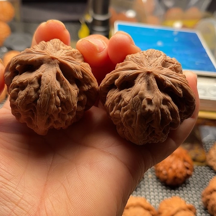 把件桃核全品红锦鲤边46