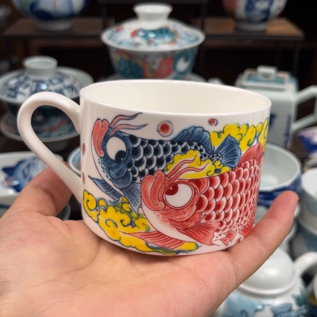 瓷片龙鱼咖啡杯11111