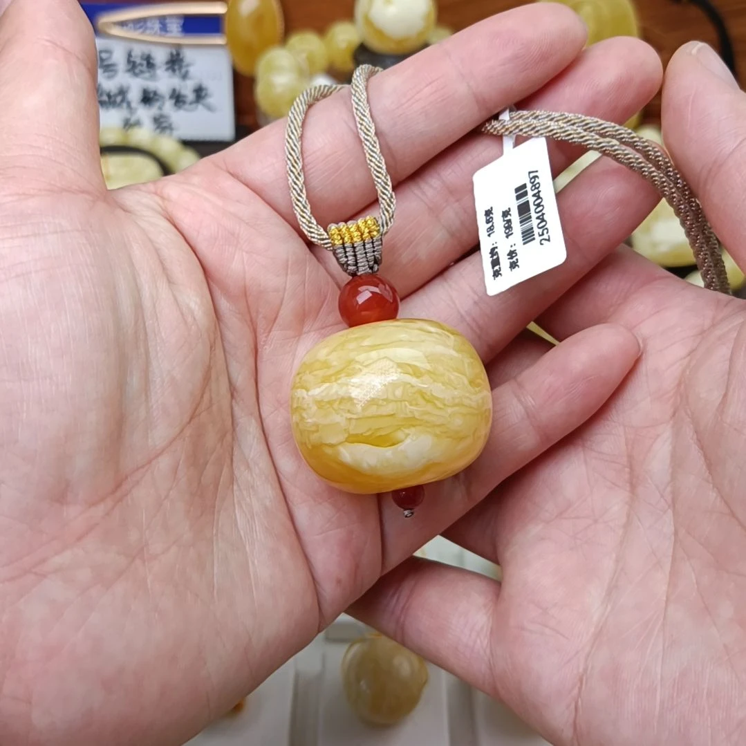 未镶嵌吊坠(不含链)蜜蜡32墩子浓蜡虎皮纹千层雪