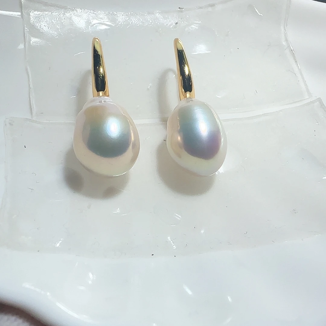 淡水珍珠耳饰银S925镶嵌