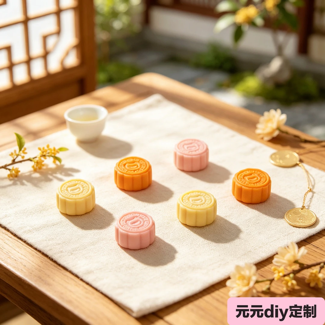【元元定制—迷你轻松熊月饼】创意手工树脂配件diy手工制作