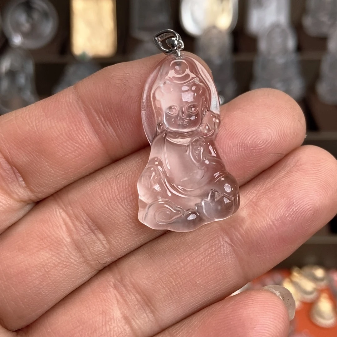 康***¢石英质玉银S925镶嵌颈饰