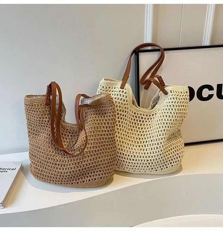 可折叠编织拉链单肩包华夫格包包单肩简约轻熟风