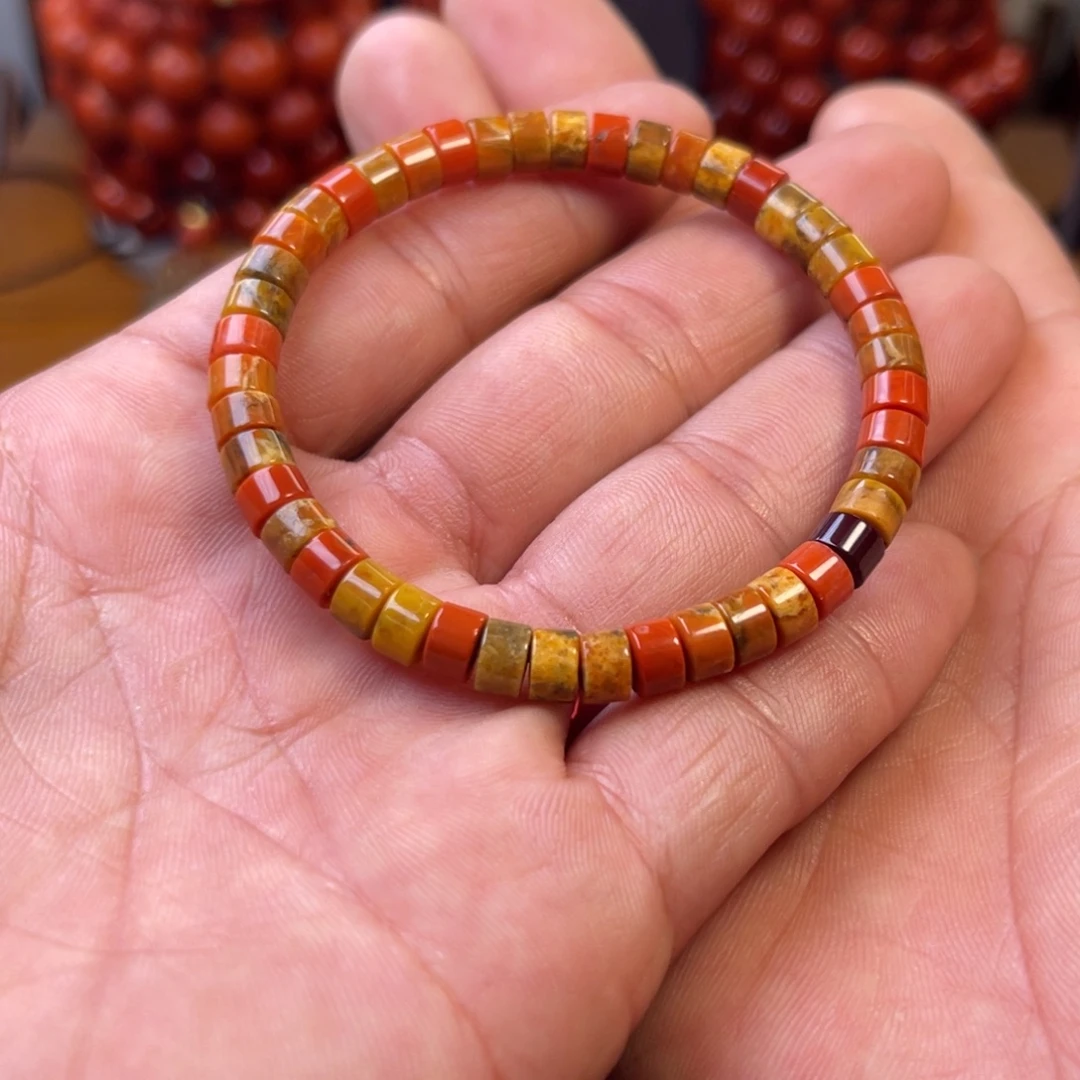 南红玛瑙未镶嵌川料精工直切保浆手串卡6mm