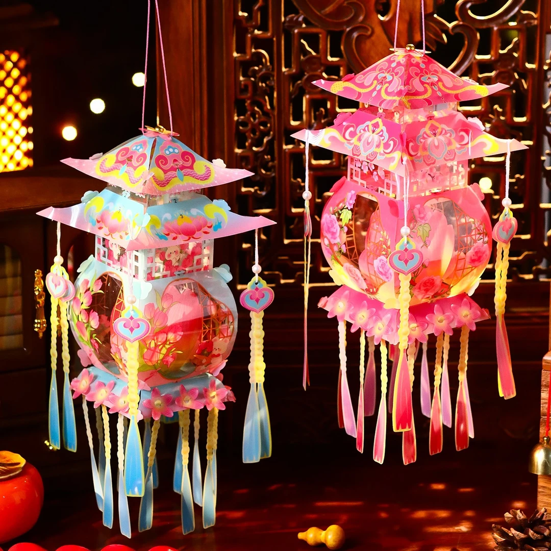 FASHIONYEAR中秋节2025新款灯笼儿童手提手工diy古风宫灯挂饰花灯
