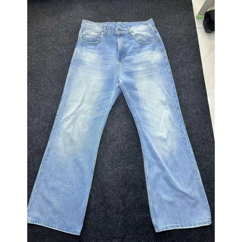 牛仔裤（小刺客牛仔裤）女士蓝色直筒时尚休闲百搭渐变水洗