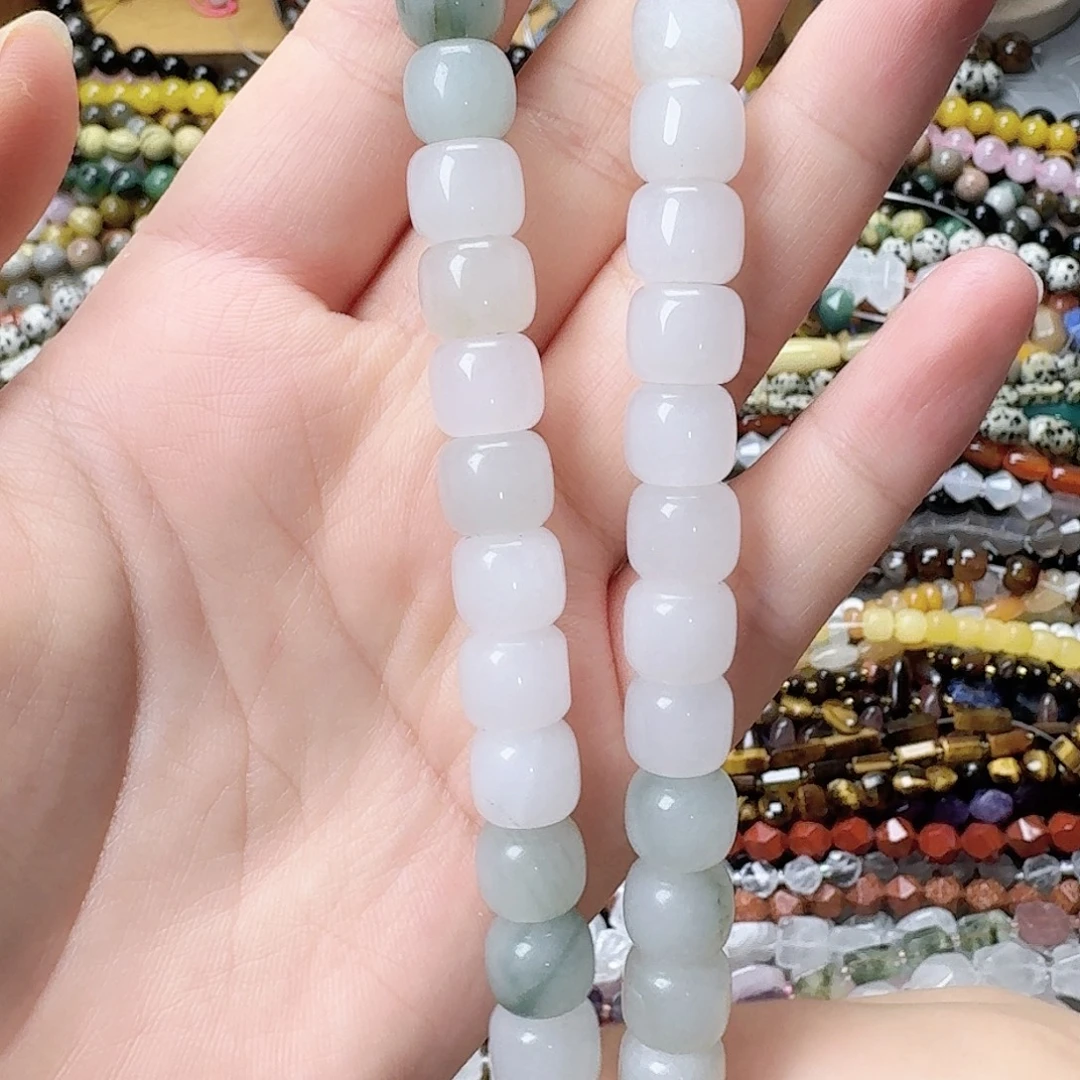 玛瑙/玉髓未镶嵌珠宝半成品卡10天山翠老型珠一条