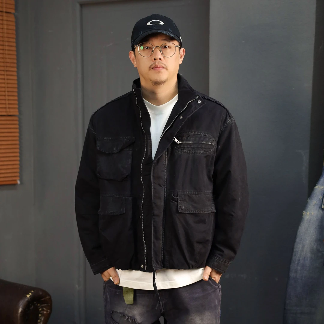 日系做旧重水洗工装羽绒服