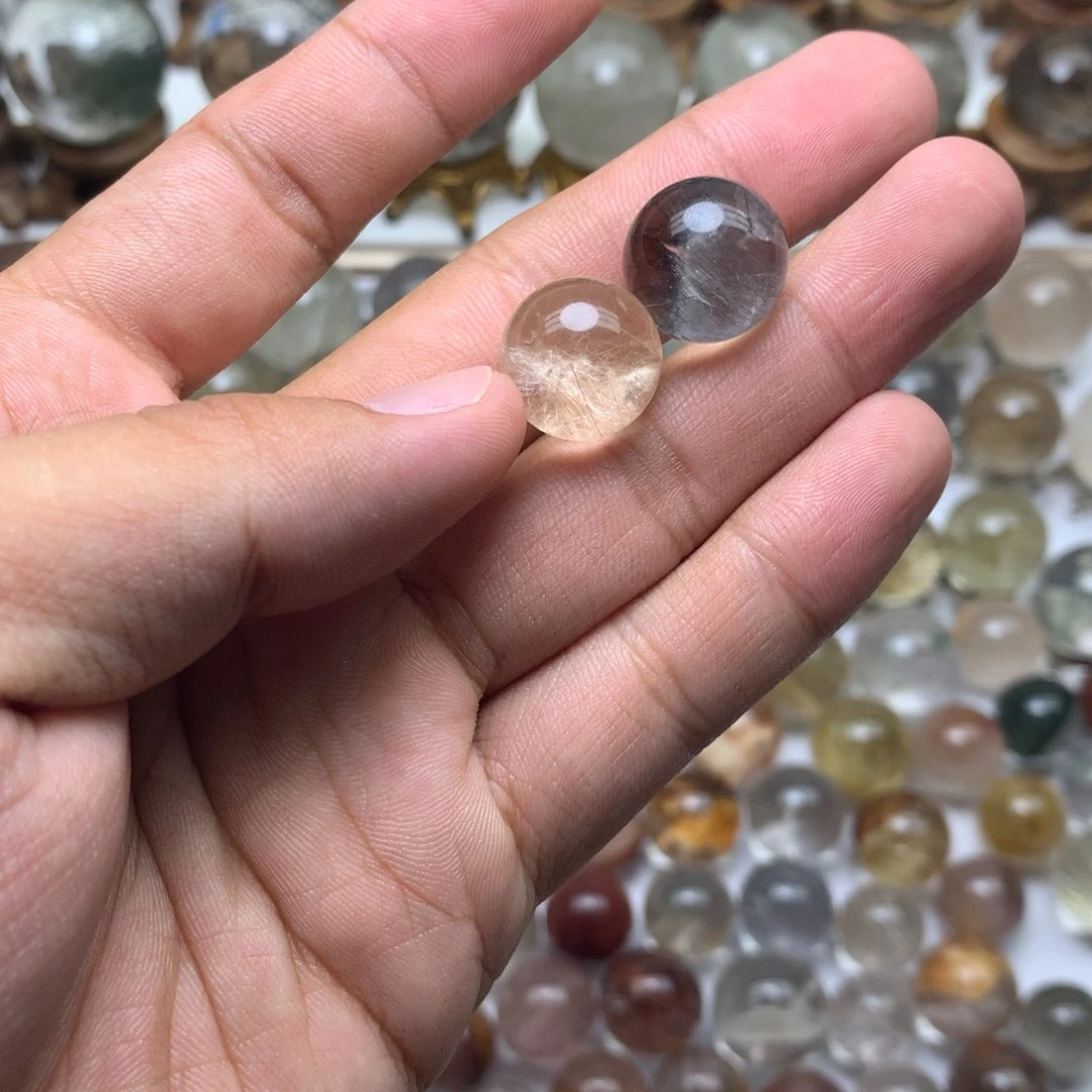 洋***洒水晶珠宝半成品未镶嵌幽灵穿发球