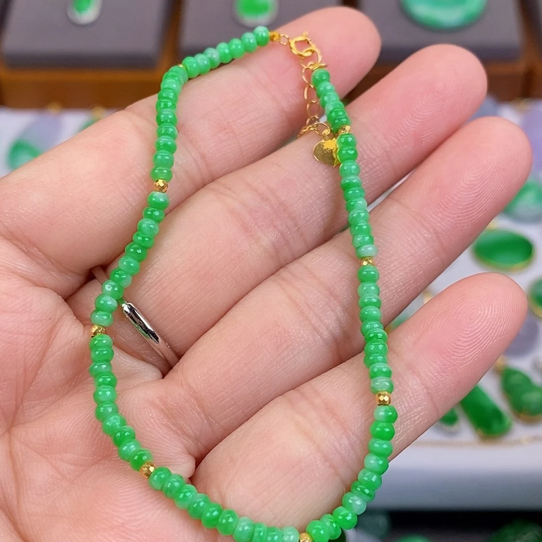 吊坠(不含链)18K金镶嵌翡翠