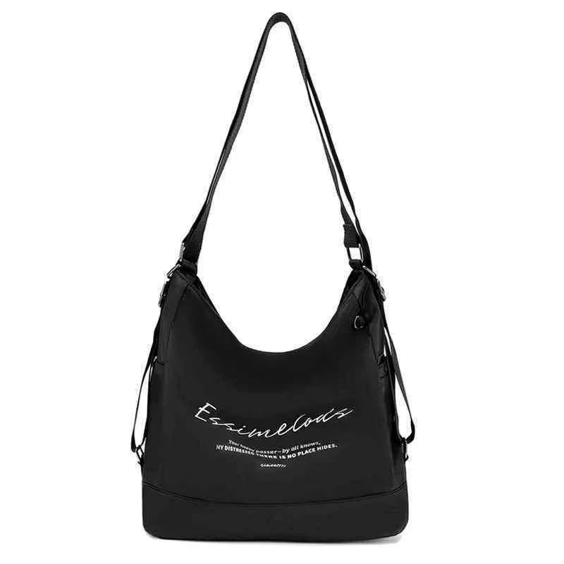 新款大容量简约风潮流单肩包女士轻便时尚韩版双肩包多功能斜挎包