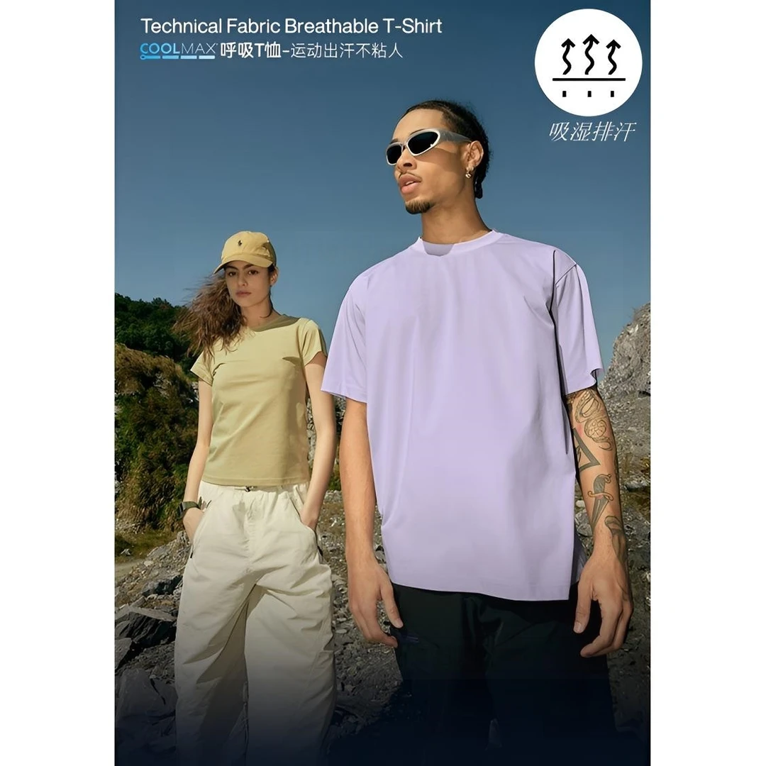 Streetstyle短袖男T恤呼吸T恤凉感休闲修身显瘦情侣款短袖T恤男女