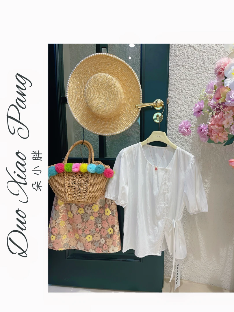 白色物语夏季新款重工显瘦女款宽松上衣72409