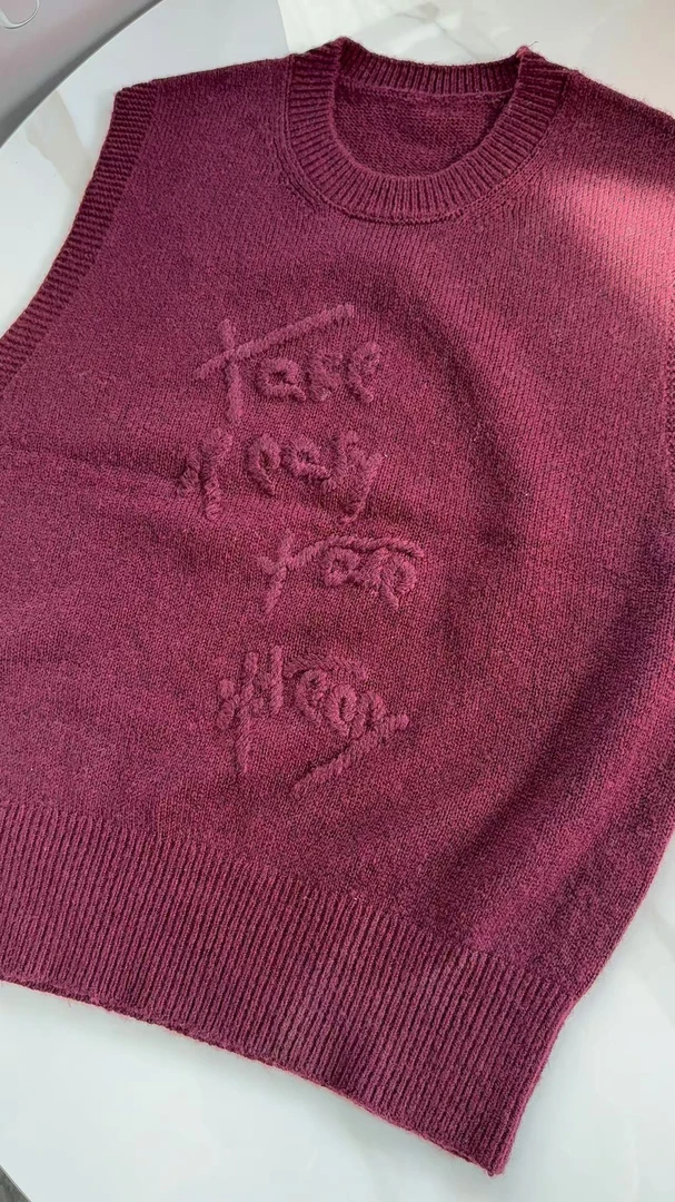 新款刺绣7811针织打底衫马甲女