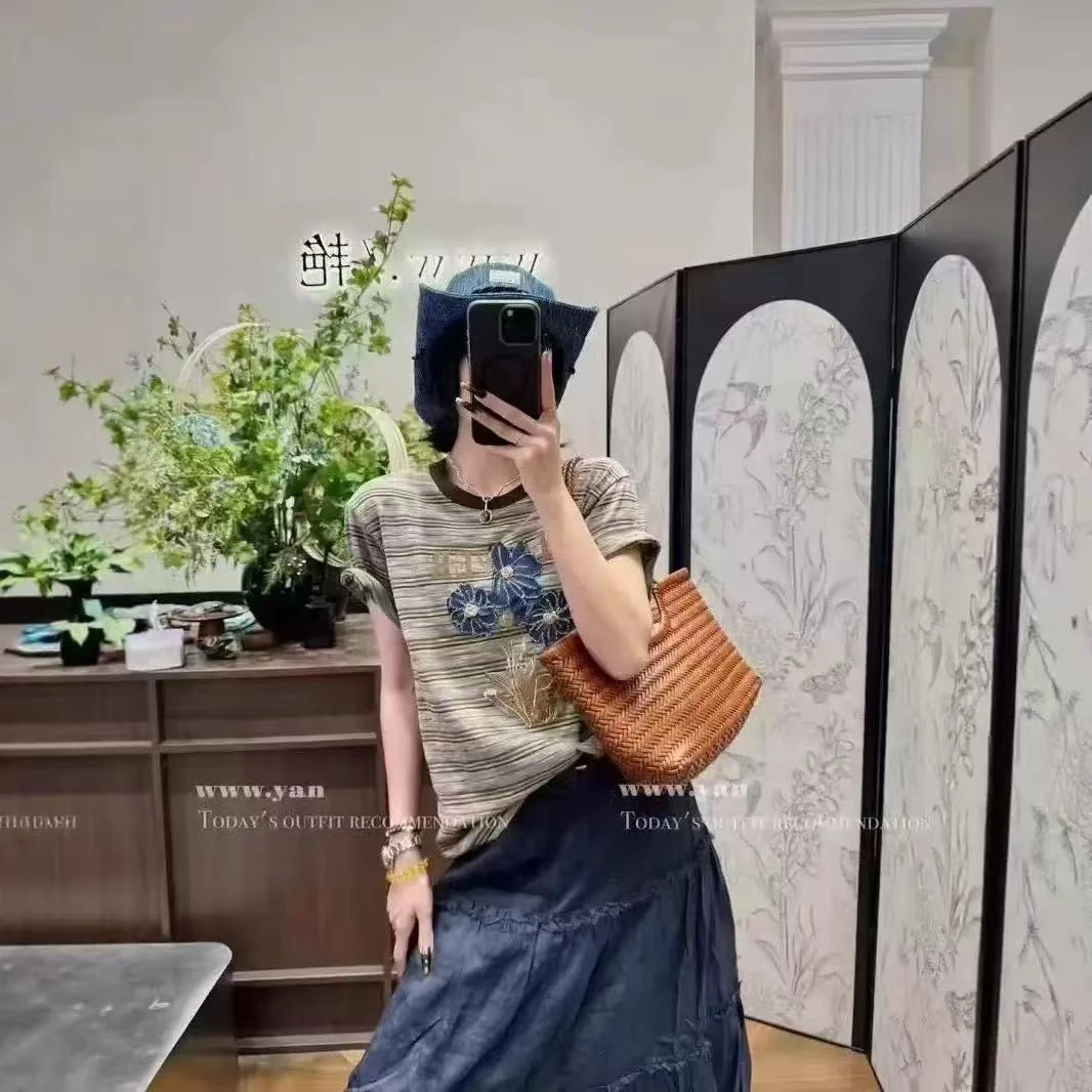 【ku】牛仔贴布重工T恤