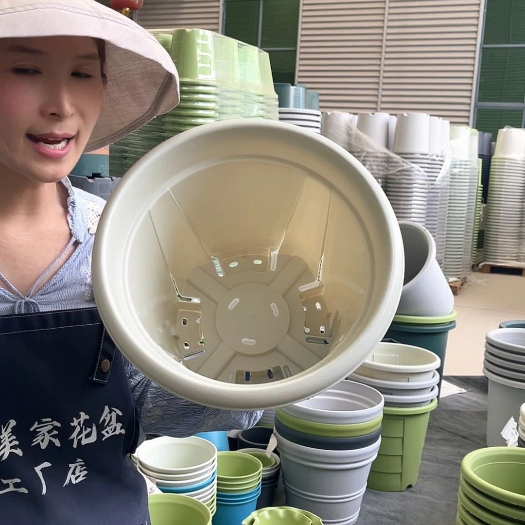 青山盆6#米白色5个无托