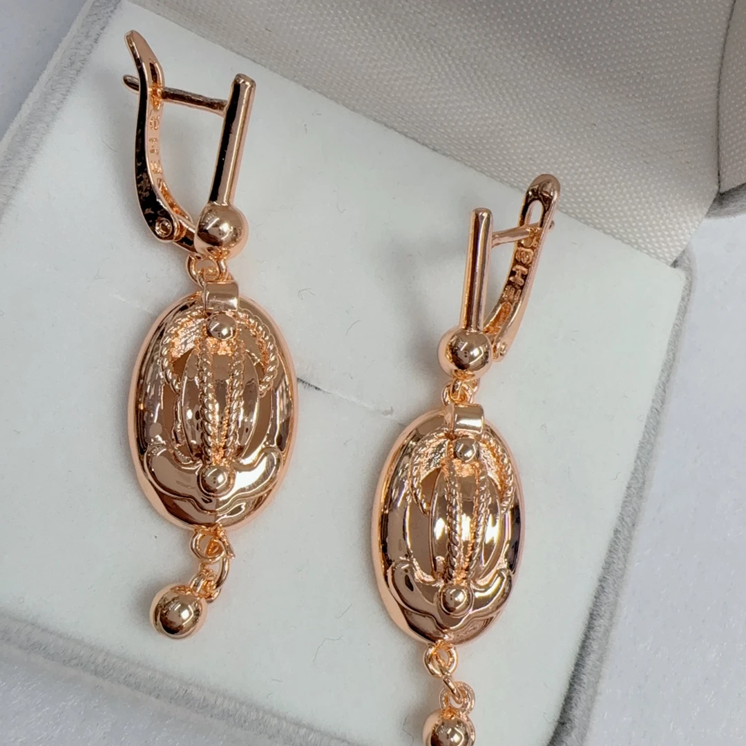 合金玻璃耳饰 samarway 妈妈款耳环玫瑰金色 پالىيەت ھالقا