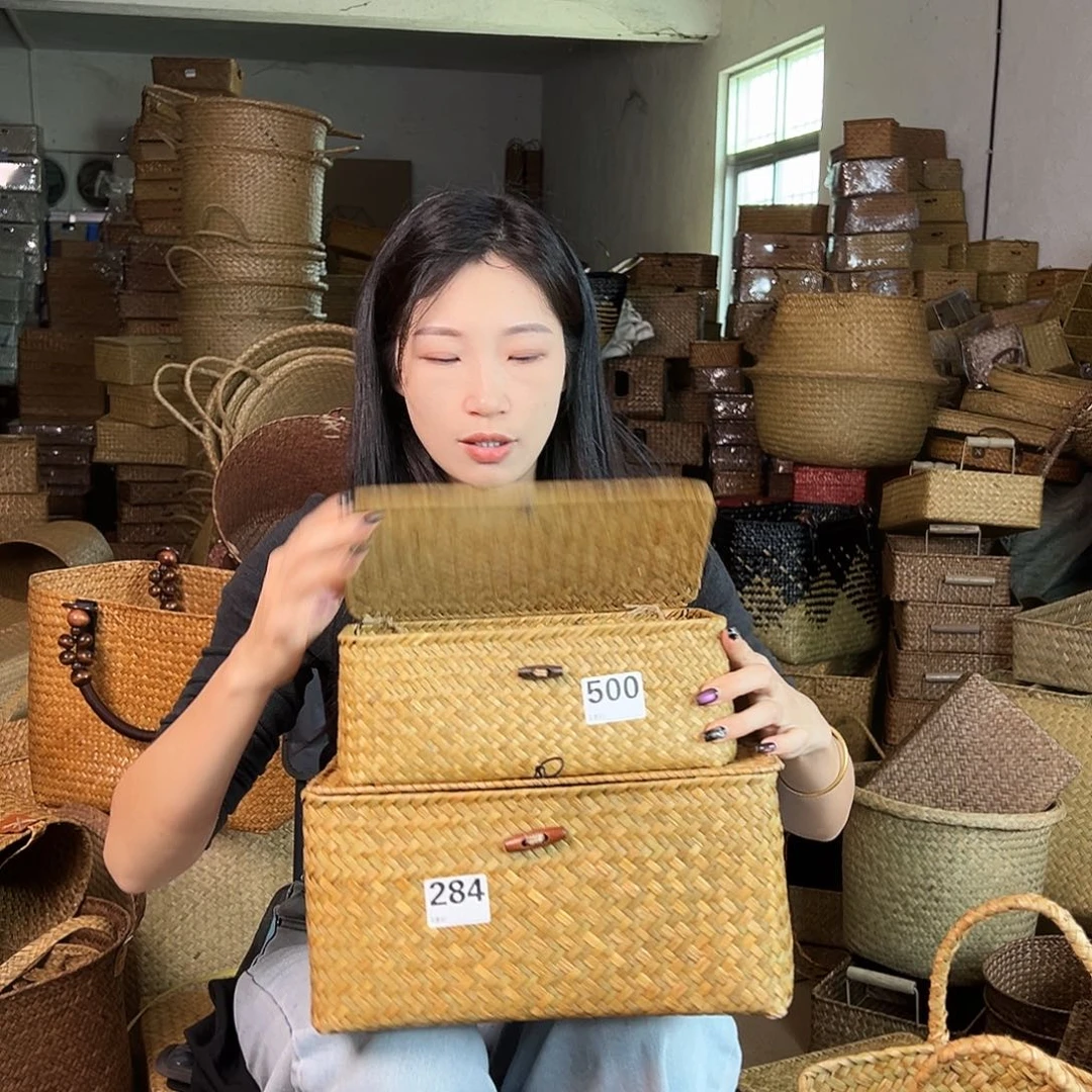 草编草编包/草编收纳盒带瑕疵