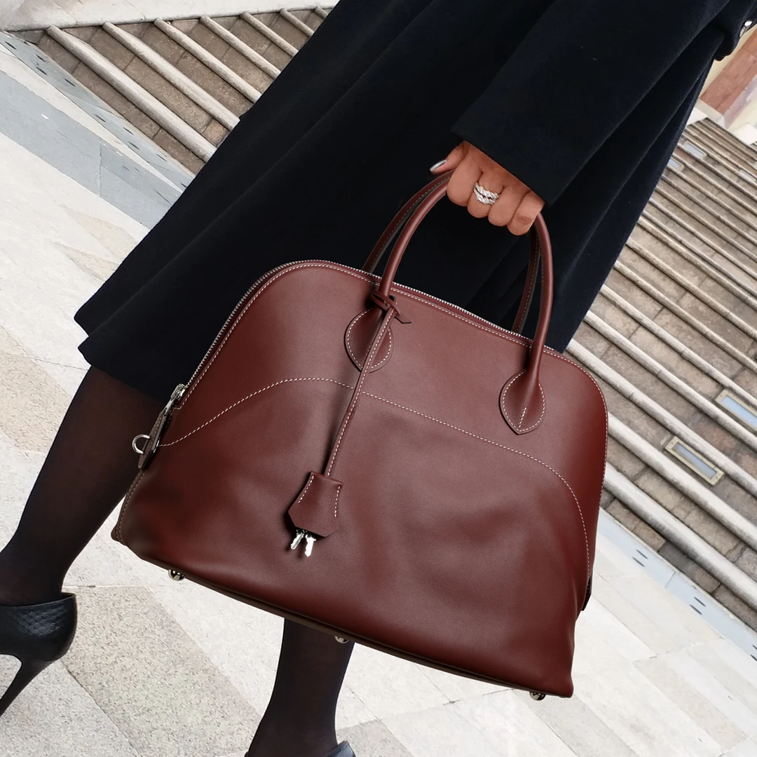 CCAMO包包女款2025年流行款包包通勤上班族手提包大容量真皮女包