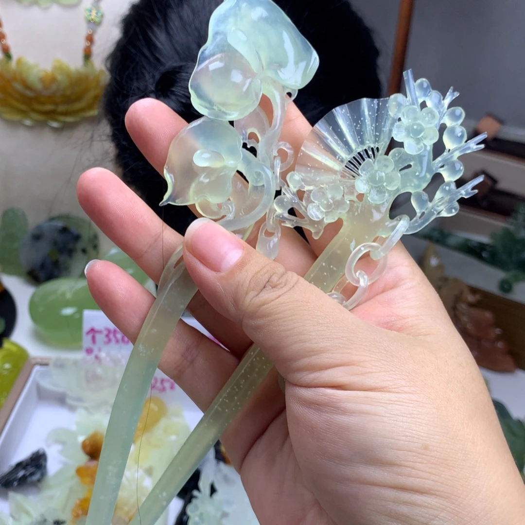 未镶嵌蛇纹石玉发簪