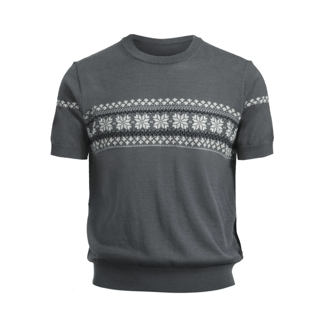 DERT 费尔岛 抗起球爽感羊毛短袖 舒适透气 高级感T恤