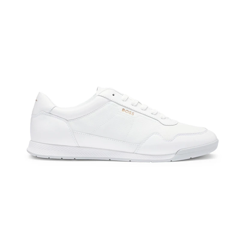 HUGO BOSS雨果博斯男士皮质纯色时尚休闲运动鞋