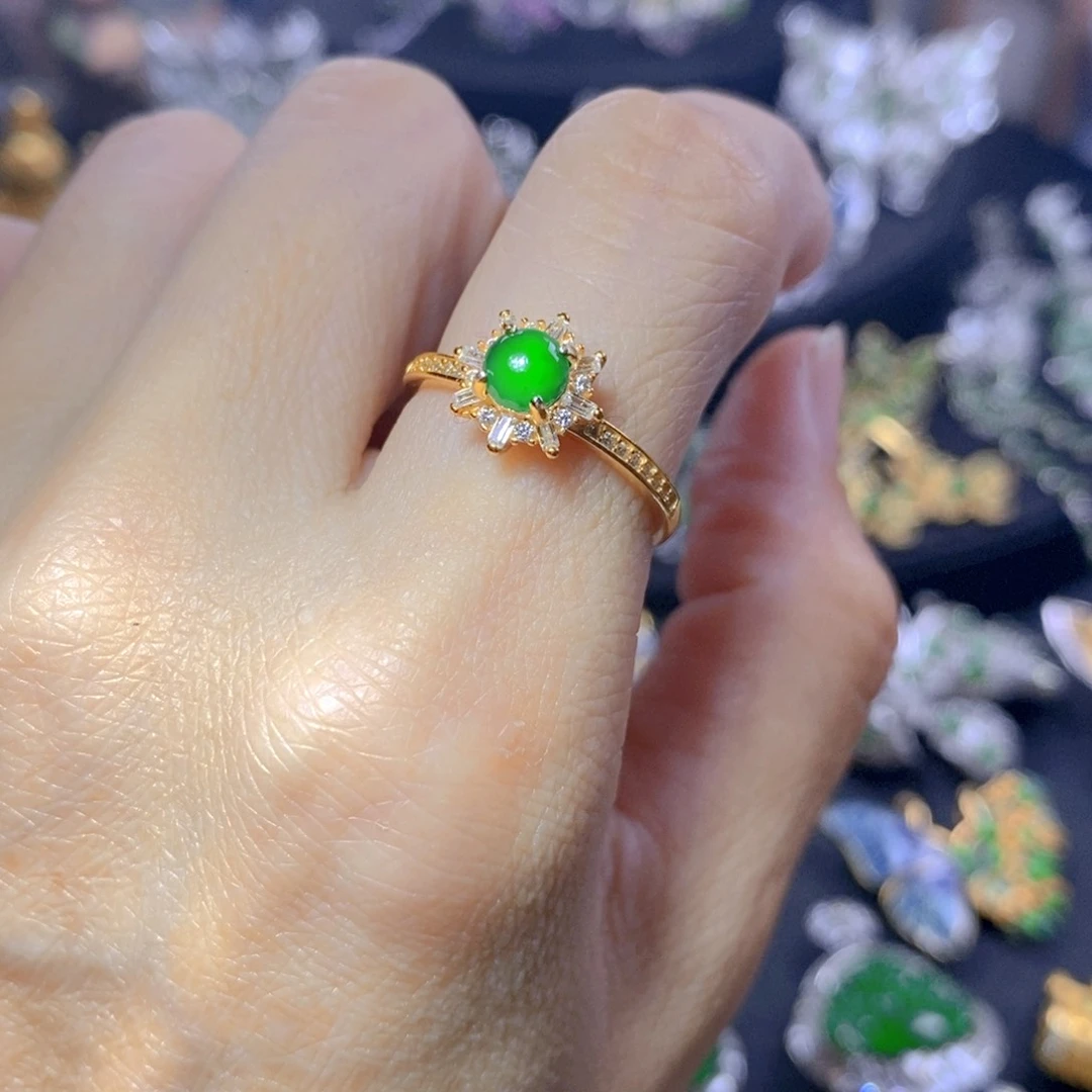 翡翠银S925镶嵌吊坠(不含链)天然翡翠