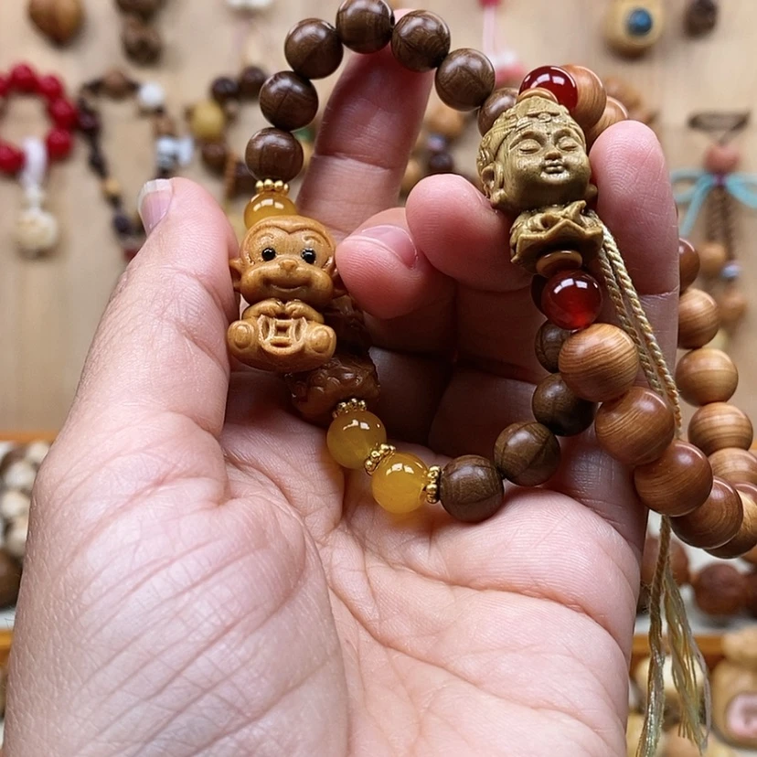 【闪购商品】六道木铃猴子普贤手串13手围