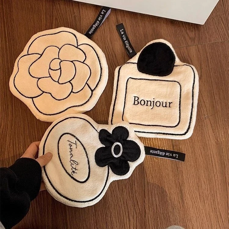 【拍一发三】山茶花ins风轻奢擦手毛巾挂式可爱加厚吸水抹布家用