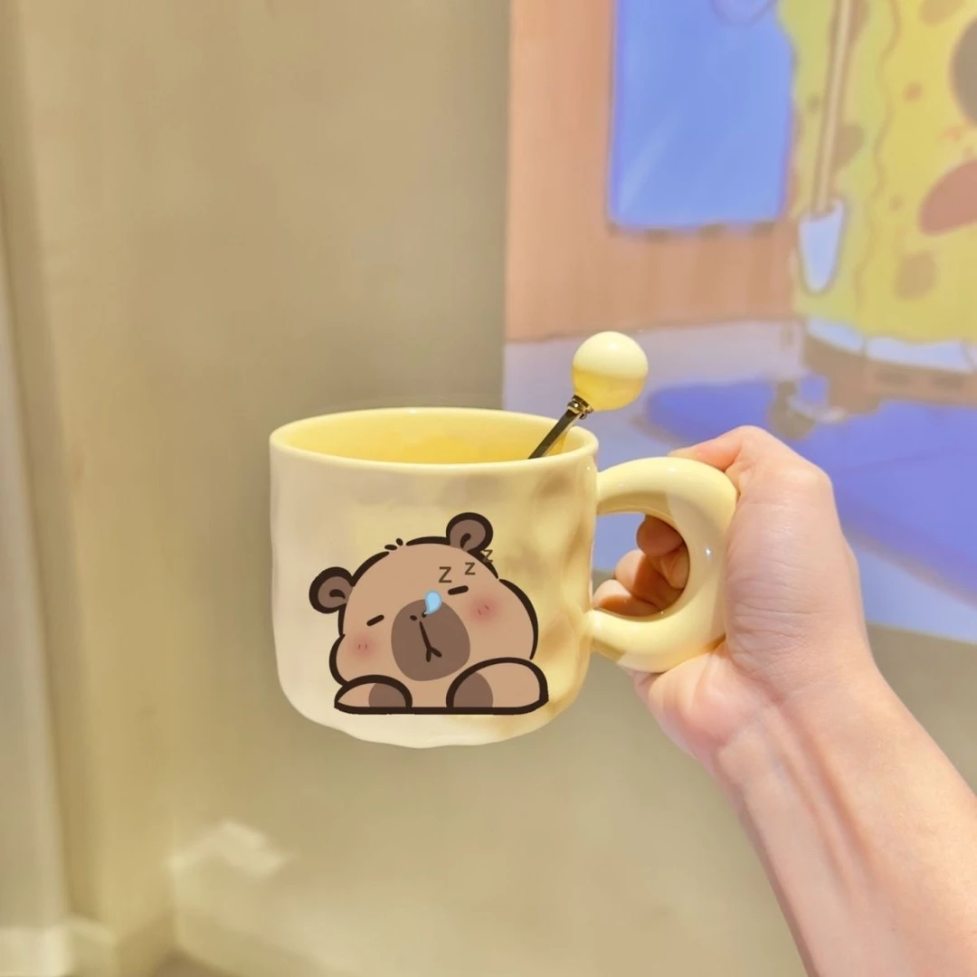 可爱卡皮巴拉马克杯ins高颜值生日礼物送男女朋友姐妹情侣有意义