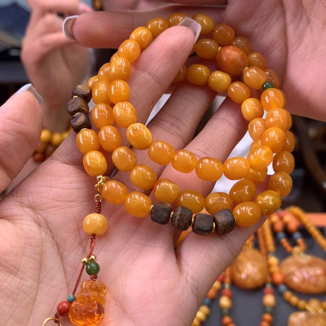 未镶嵌蜜蜡手串天然