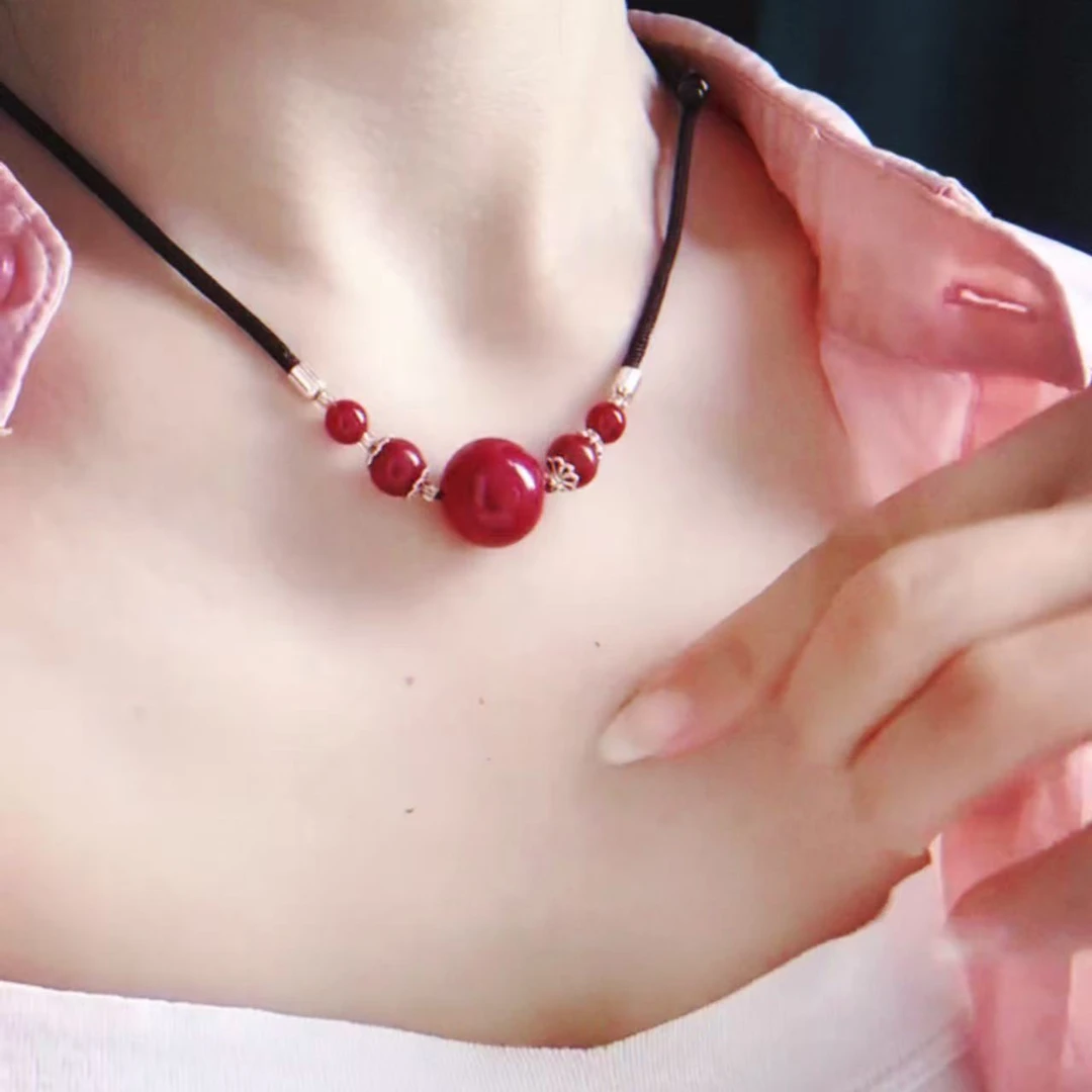 26新款手工五福转珠锁骨透明盒链精致百搭赠证+礼盒